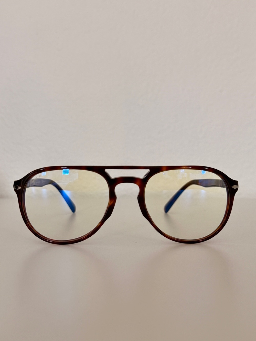 Persol PO3235S Tortoiseshell Aviator-Style Men’s Glasses - Brown